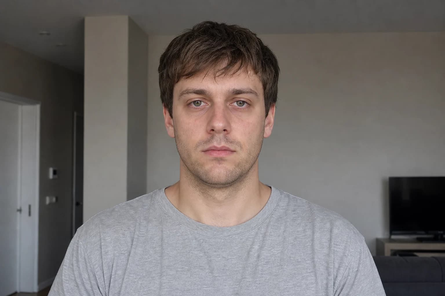 Caucasian man before his complete LooksMax transformation
